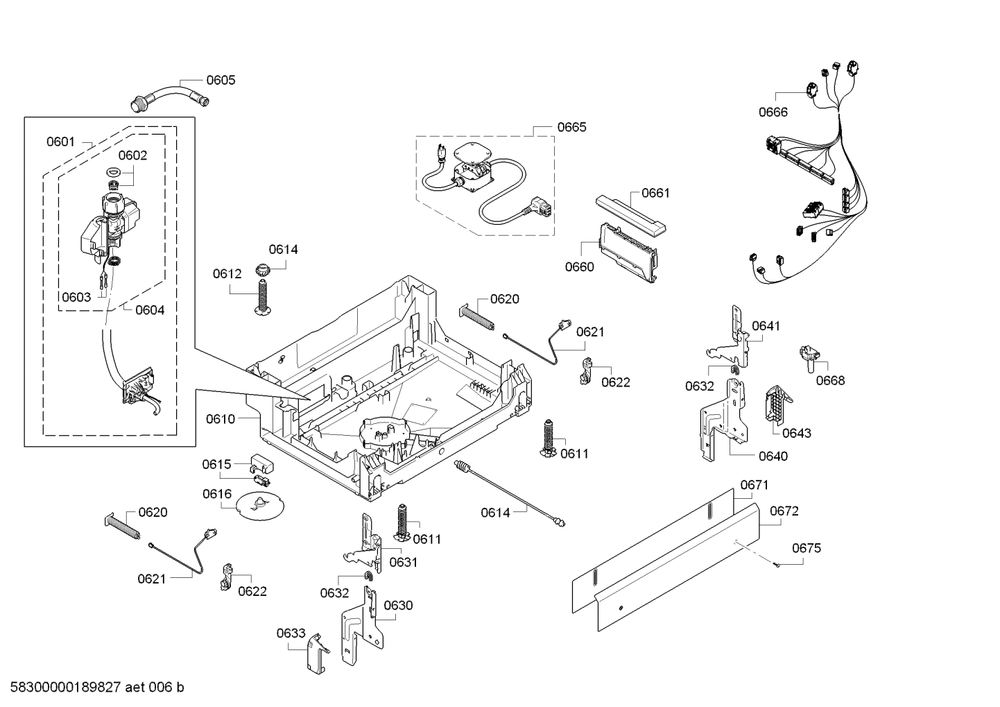 Diagram 4 Diagram and Parts List for SGX68U55UC-D5  Bosch Dishwasher