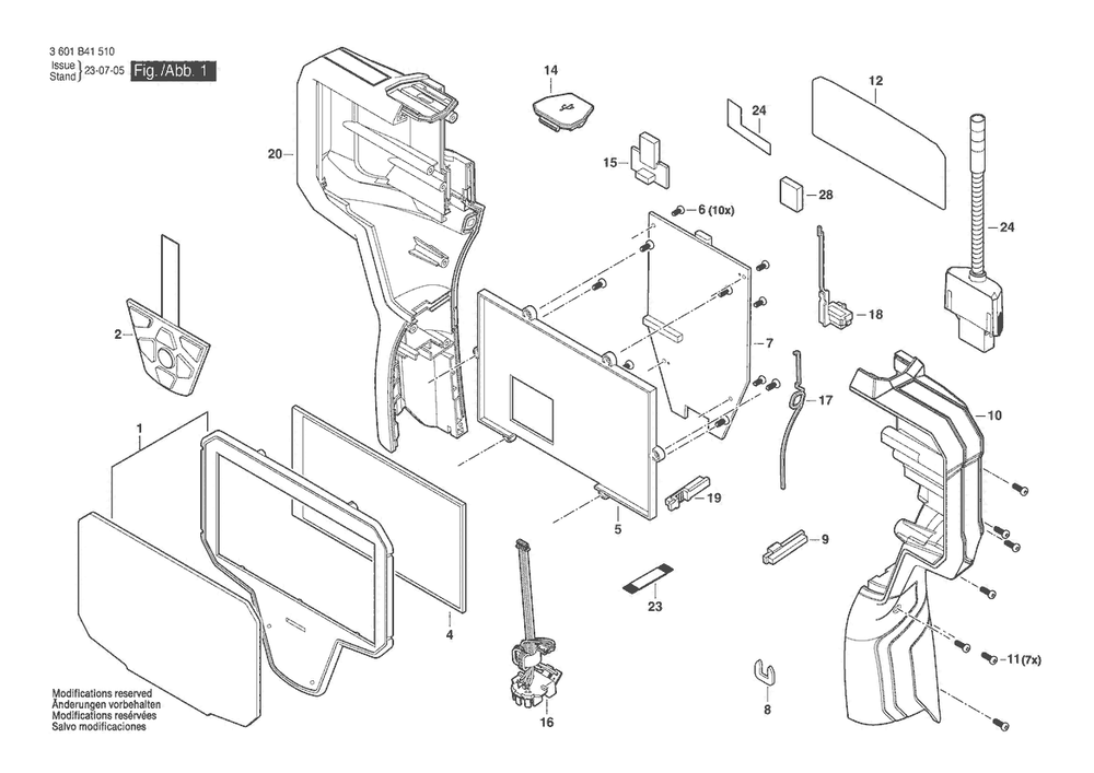 Diagram 1 Diagram and Parts List for GIC12V-4-23C 3601B41510 Bosch Miscellaneous