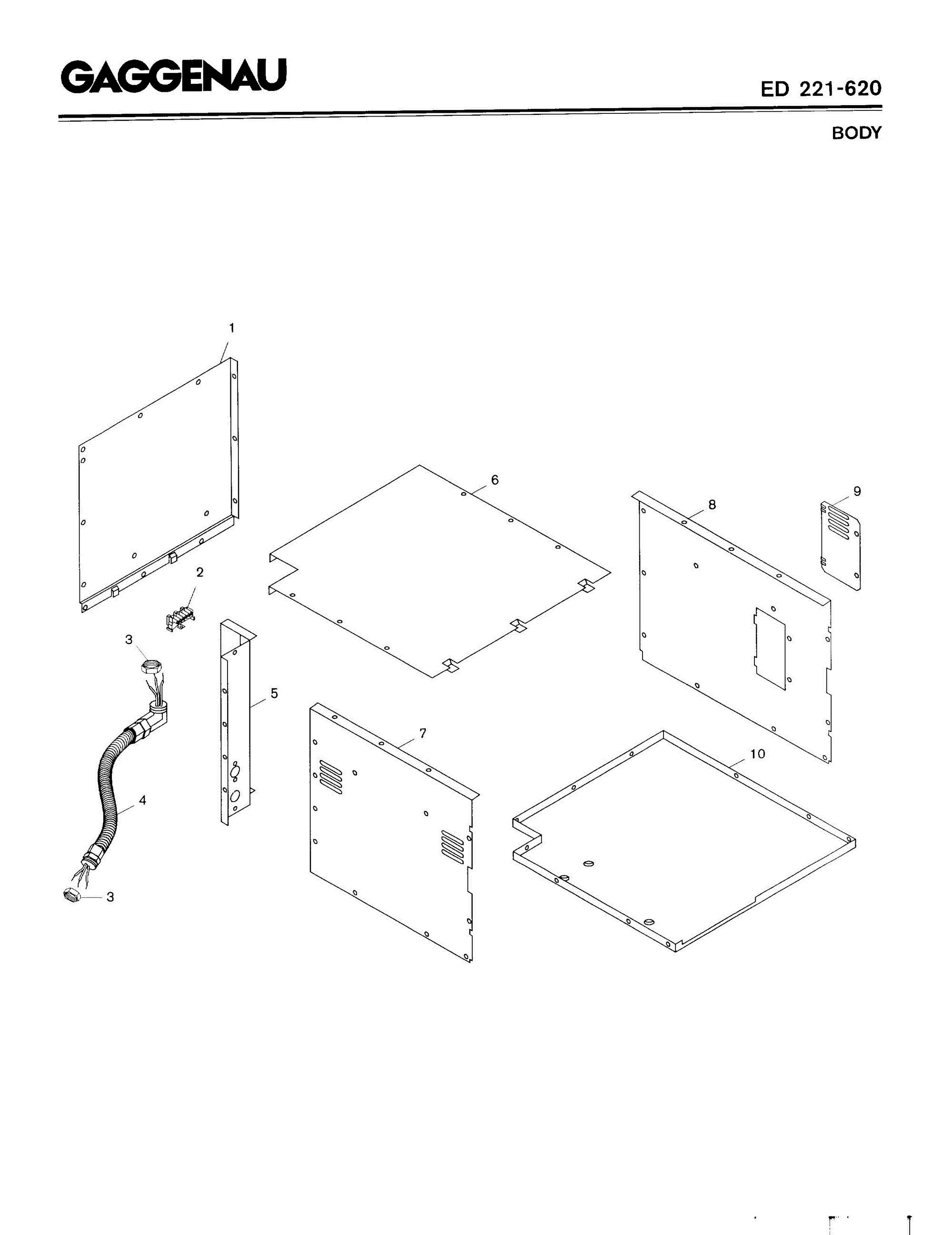 03 - BODY Diagram and Parts List for ED221-620  Bosch Range