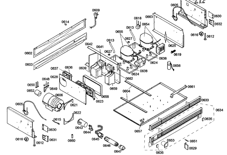 Compressor Diagram and Parts List for B36IT70NNP 08 Bosch Refrigerator