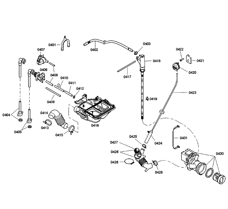 Pump/dispenser Diagram and Parts List for WFMC5301UC 03 Bosch Washer