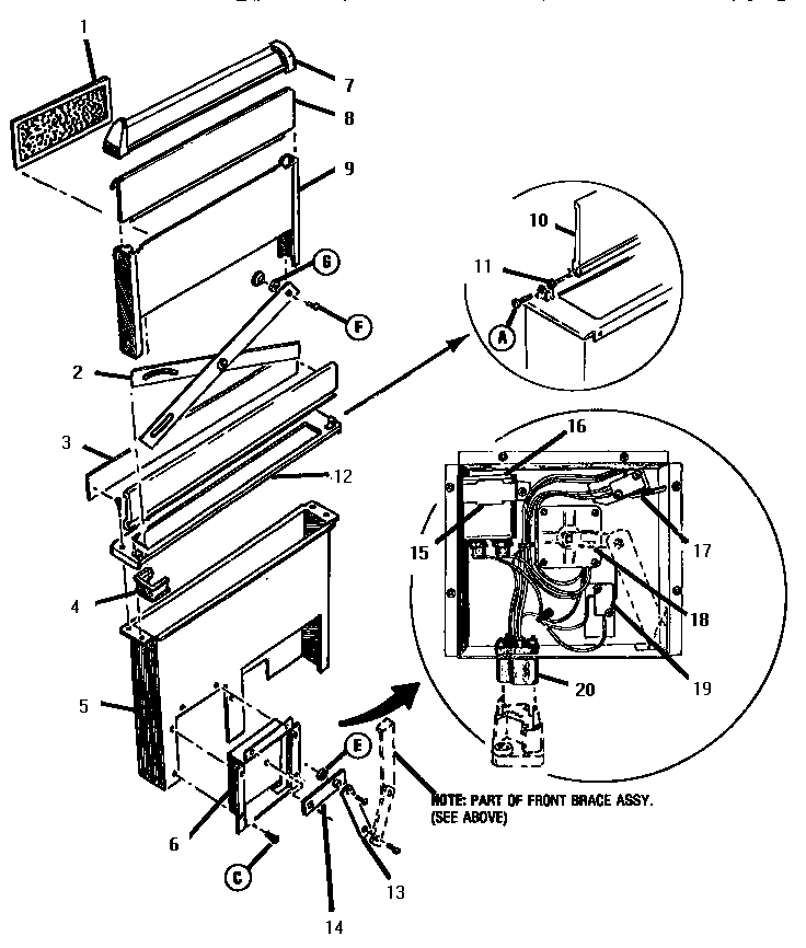 Snorkel Assembly, Rear View Diagram and Parts List for ESC30CVB  Thermador Range