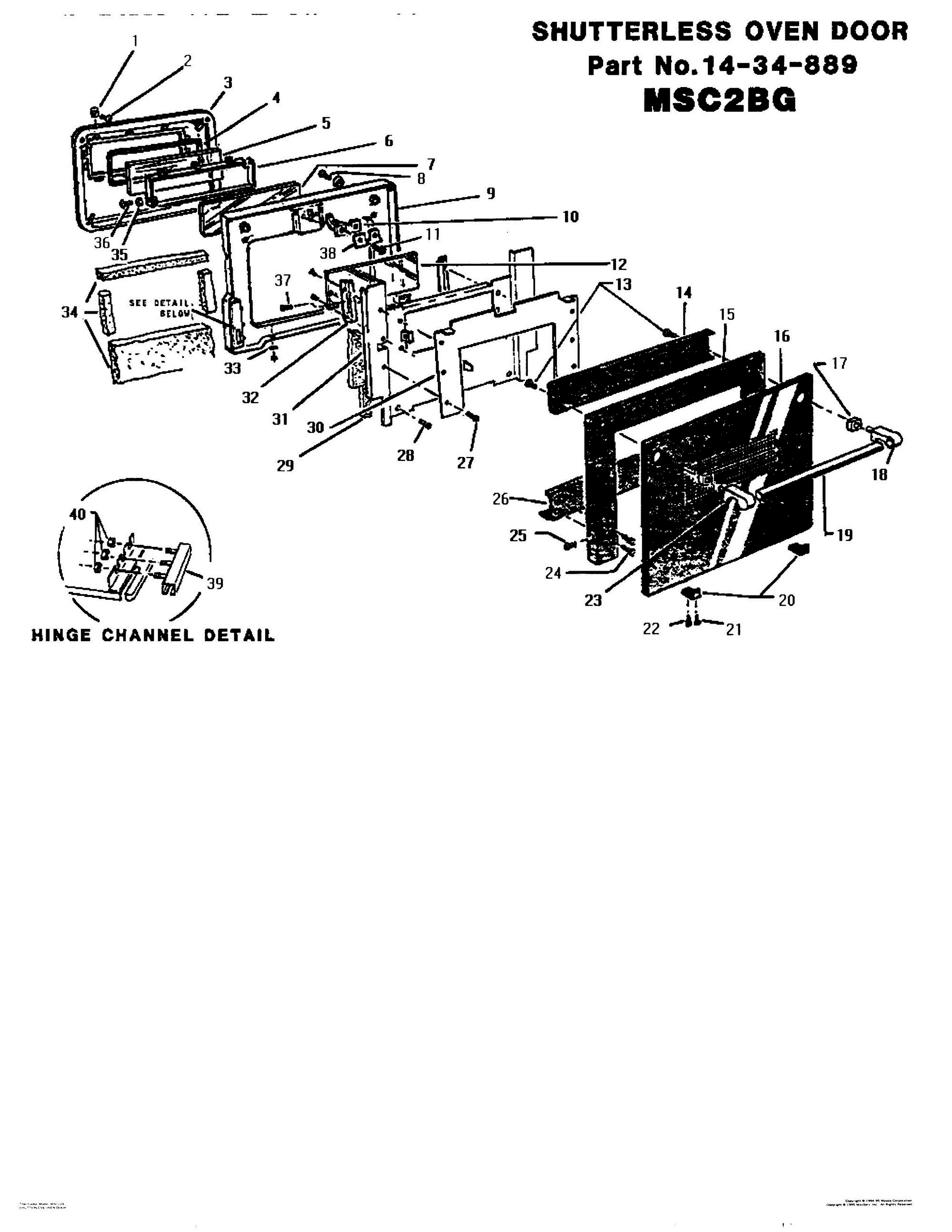 07 - SHUTTERLESS OVEN DOOR Diagram and Parts List for MSC-224  Bosch 