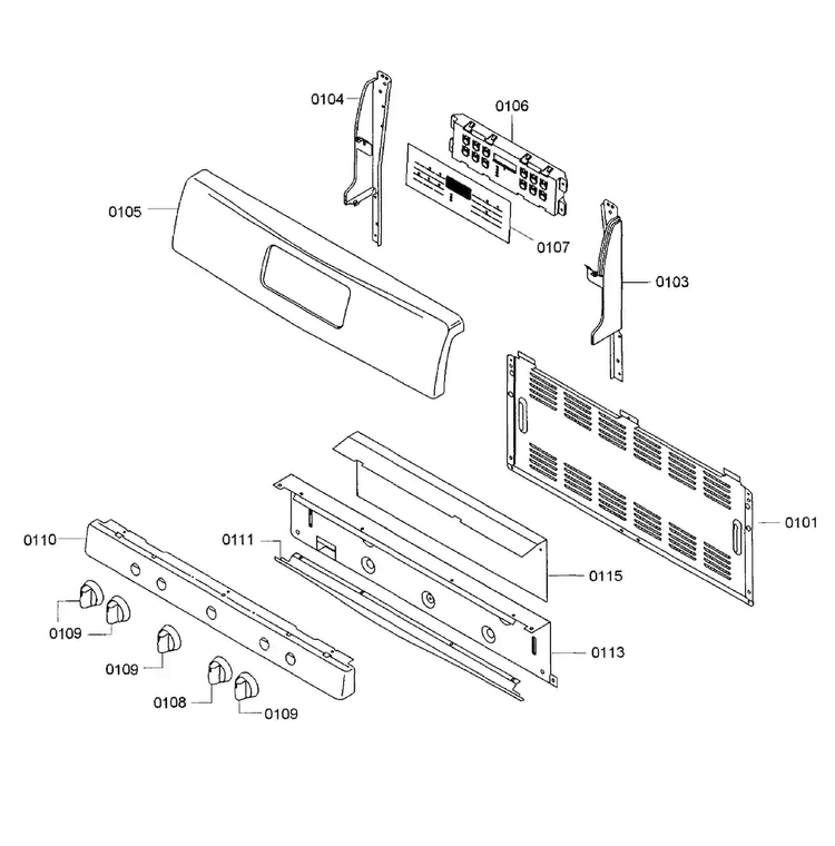 Control Panel Diagram and Parts List for HGS5053UC 06 Bosch Range