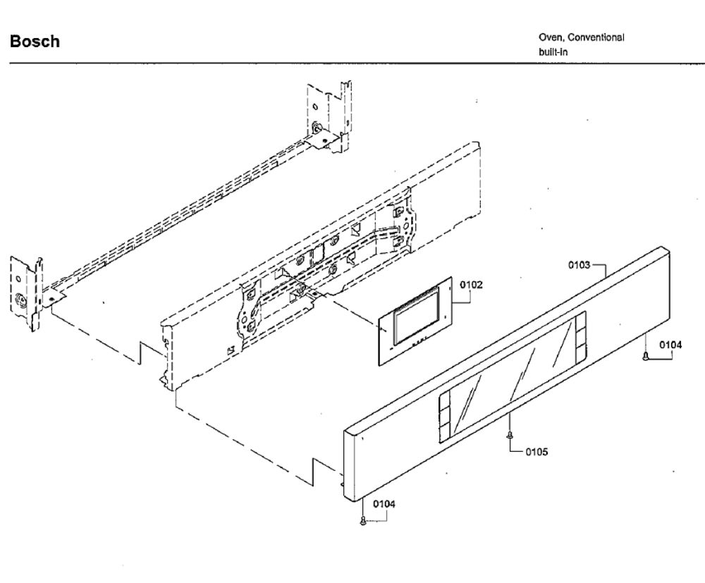 Control Panel Diagram and Parts List for HBLP651LUC 03 Bosch Wall Oven