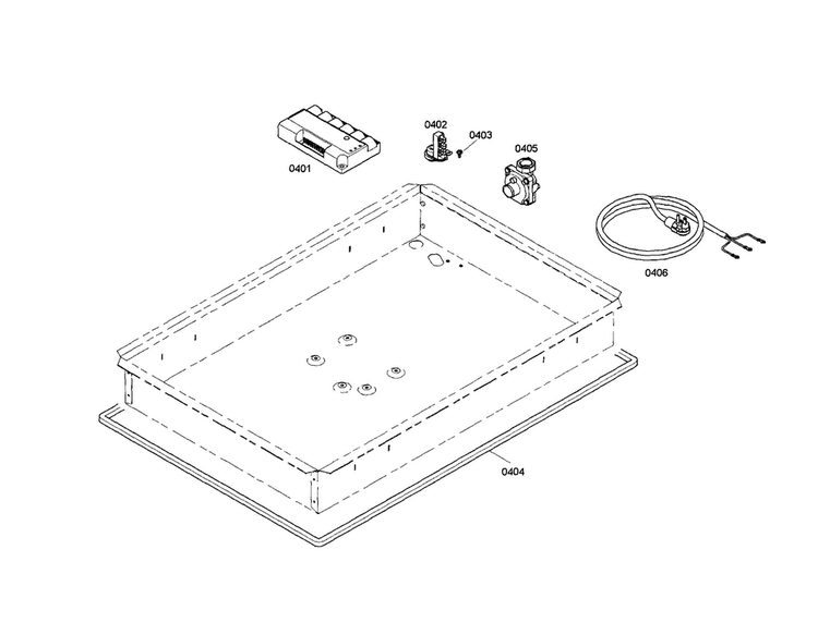 Spark Module/regulator Diagram and Parts List for SGS304FS 02 Thermador Cooktop