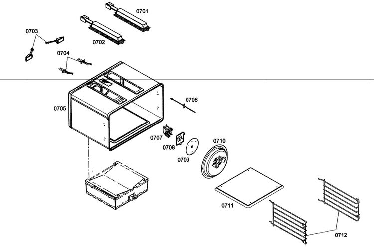 Oven Parts Diagram and Parts List for PRL364ELG02  Thermador Range