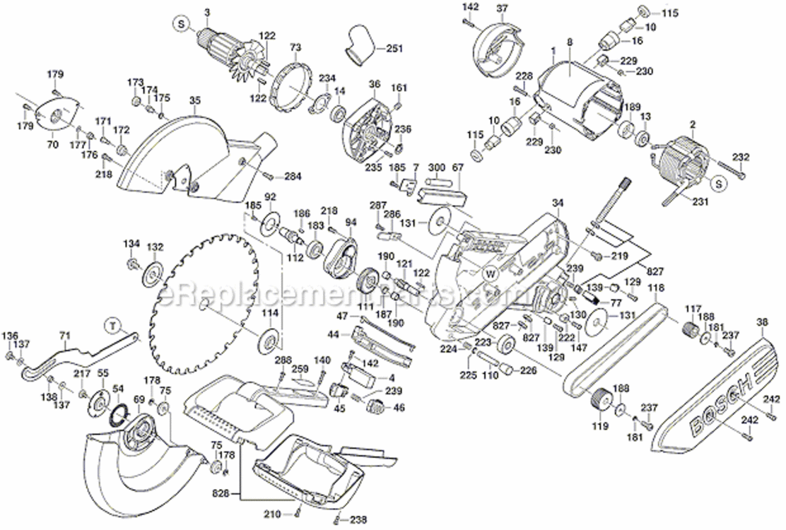 Page C Diagram and Parts List for 5312  Bosch Miter Saw