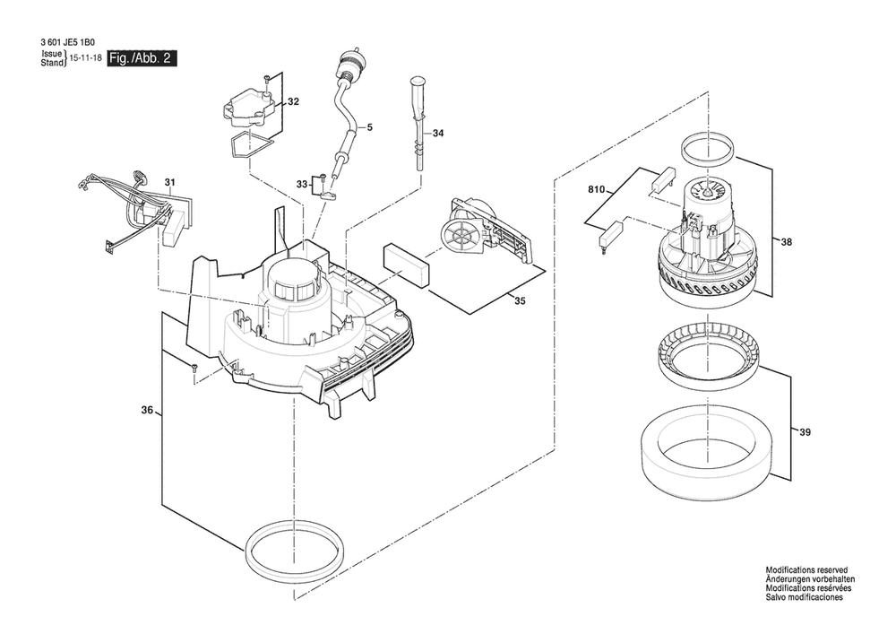 Section 2 Diagram and Parts List for GAS10PS 3601JE5140 Bosch Utility Vacuum