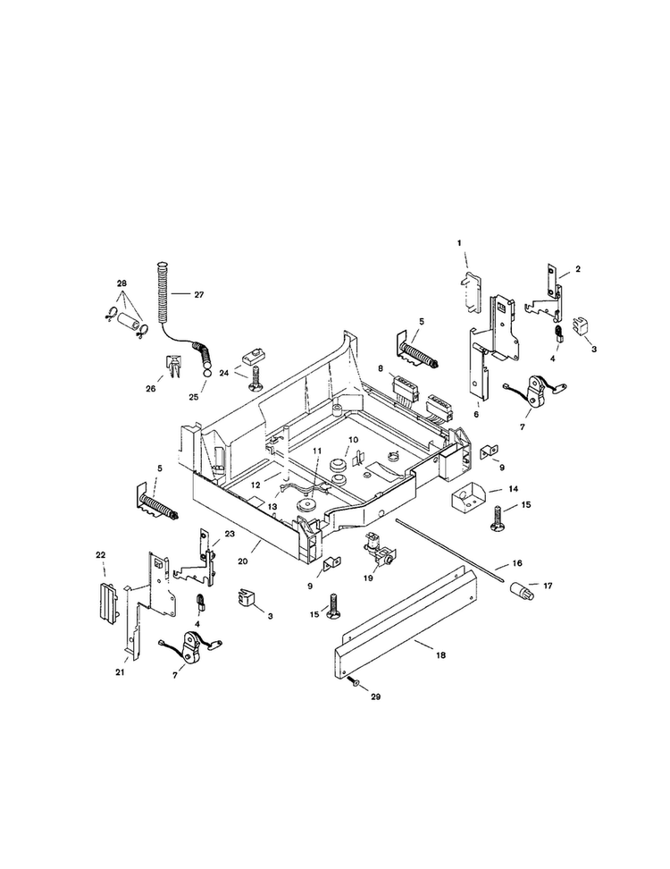 Base Diagram and Parts List for SHU5316UC 11 Bosch Dishwasher