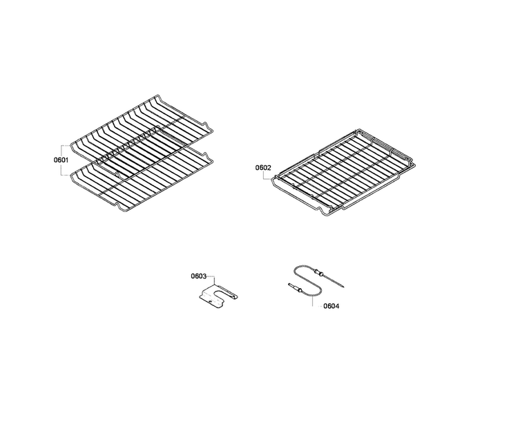 Rack Assy Diagram and Parts List for HEI7132U 06 Bosch Range