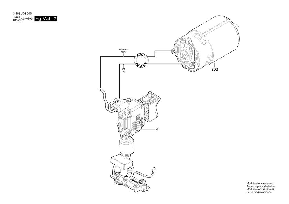 Diagram 2 Diagram and Parts List for 3603JD8002  Bosch Cordless Drill