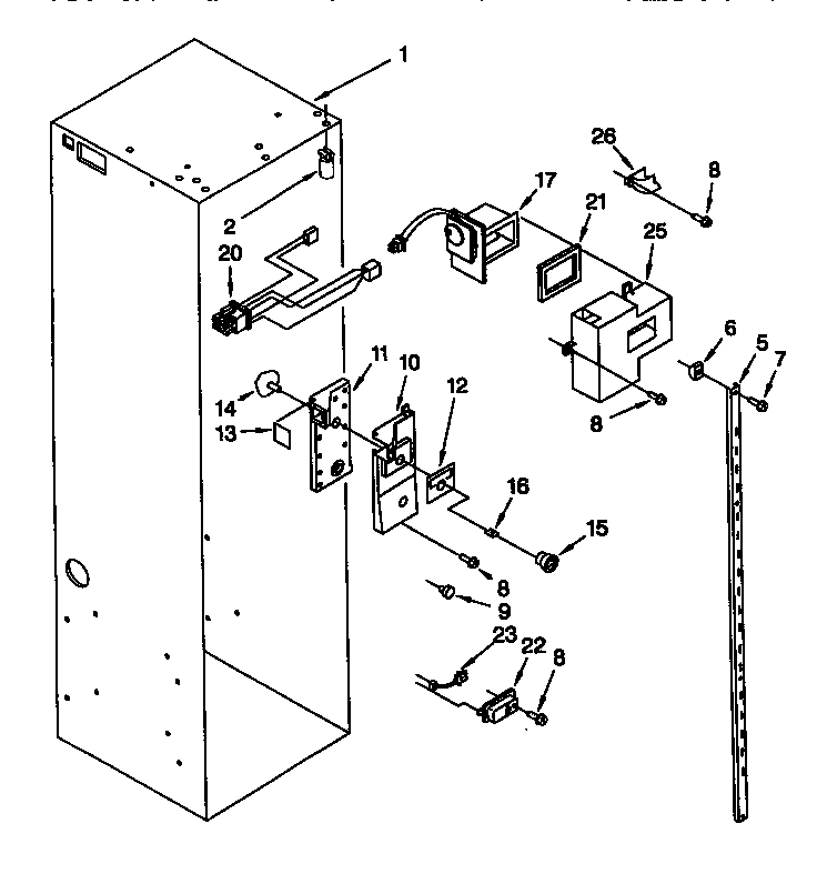 Refrigerator Liner Diagram and Parts List for TSS42QBW00  Thermador Refrigerator