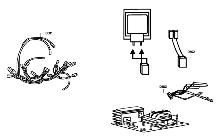 Cable Harness Diagram and Parts List for HBL5720UC 03 Bosch Microwave