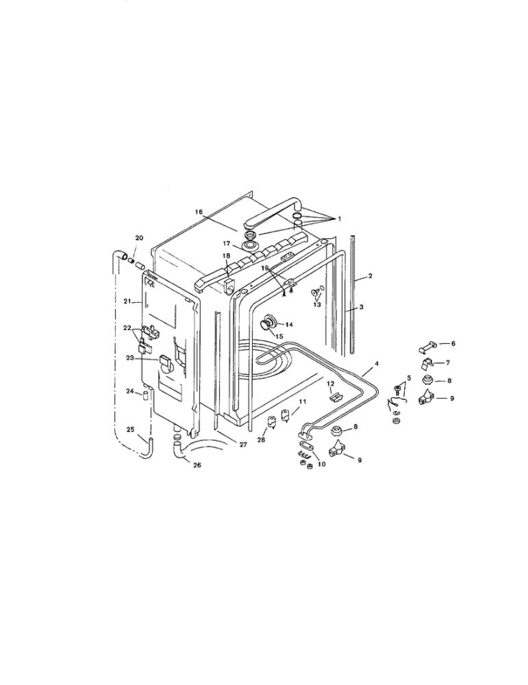 Inner Liner Diagram and Parts List for SMU7056US 02 Bosch Dishwasher