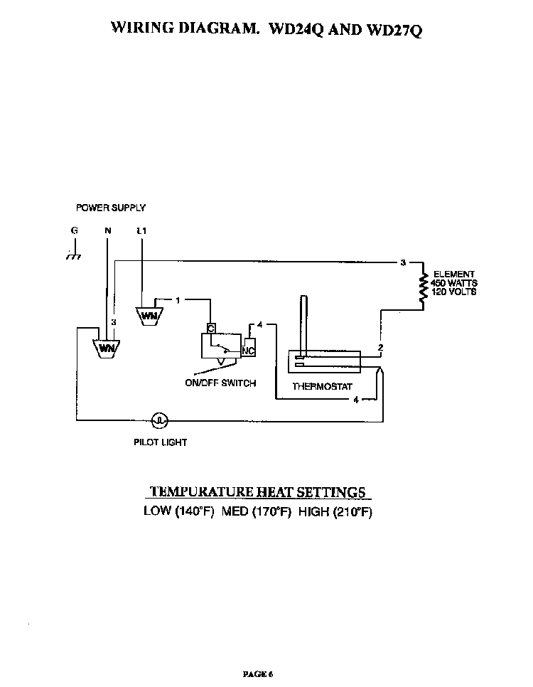 Wiring Diagram Diagram and Parts List for WD27QB  Thermador Warming Drawer