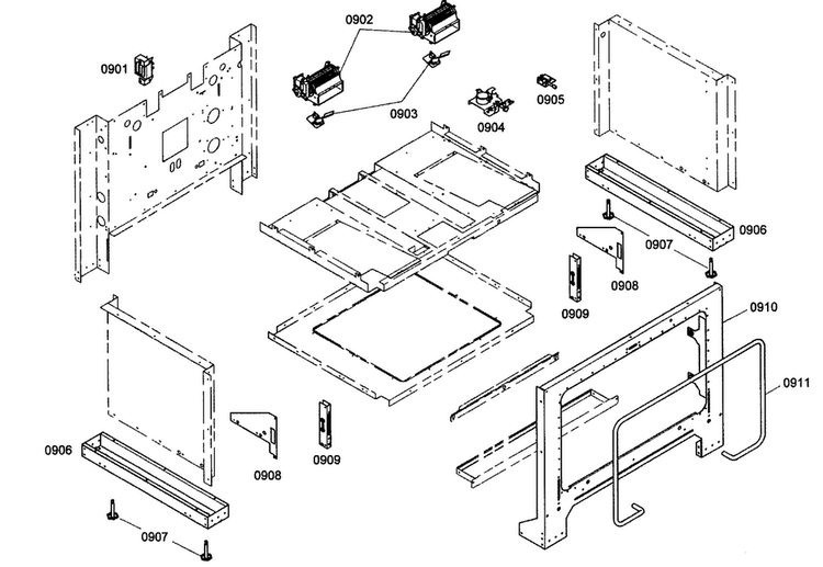 Inside Parts Diagram and Parts List for PRL364EDG02  Thermador Range