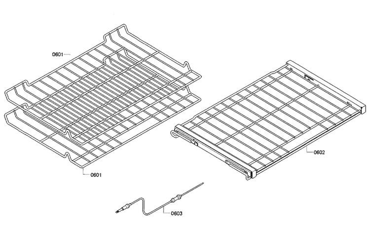 Shelf Diagram and Parts List for HBL8461UC 01 Bosch Wall Oven