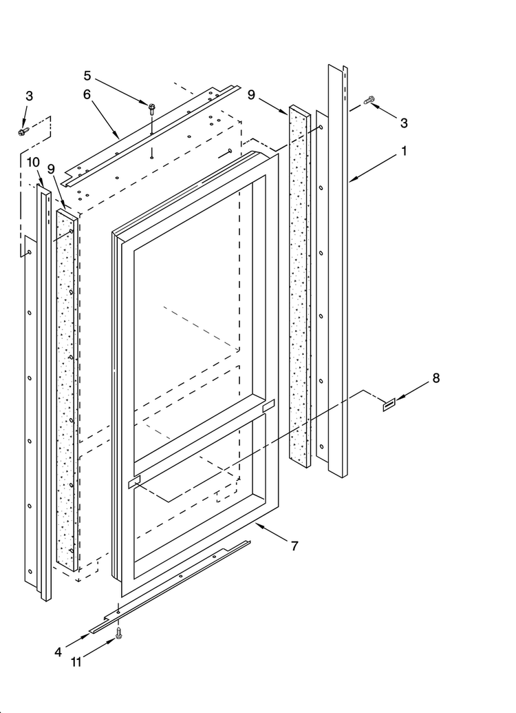 Cabinet And Breaker Trim Parts Diagram and Parts List for KBULT3661A02  Thermador Refrigerator