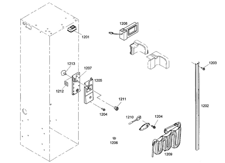 Thermostat Assy Diagram and Parts List for KBUDT4255E 01 Thermador Refrigerator