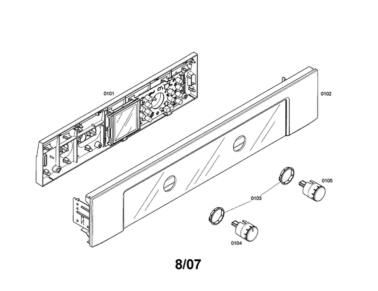 Control Mechanism Diagram and Parts List for HBL5760UC 01 Bosch Microwave