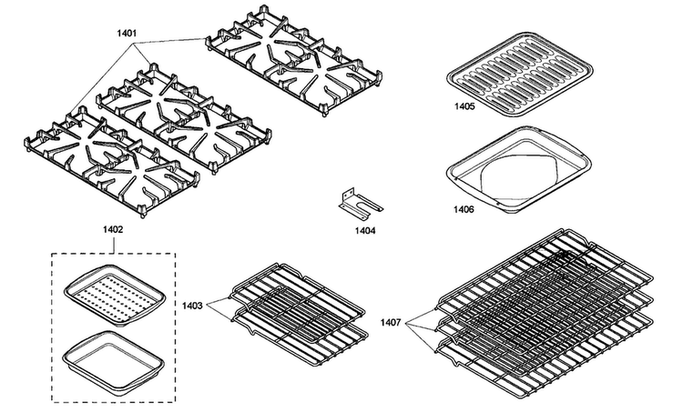 Accessory Diagram and Parts List for PRG486ELG03  Thermador Range