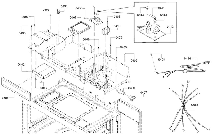 Vent Diagram and Parts List for HMV3052U 01 Bosch Microwave