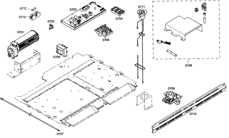 Pcb Assy Diagram and Parts List for MEMC301ES01  Thermador Microwave