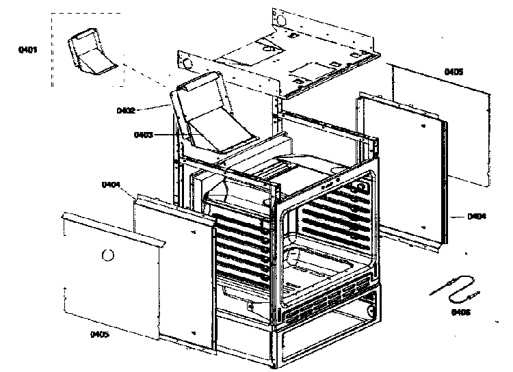 Outside Cabinet Parts Diagram and Parts List for HGS432UC 01 Bosch Range