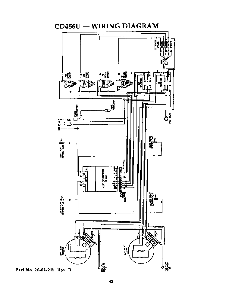 Wiring Diagram Diagram and Parts List for CD456U  Thermador Cooktop