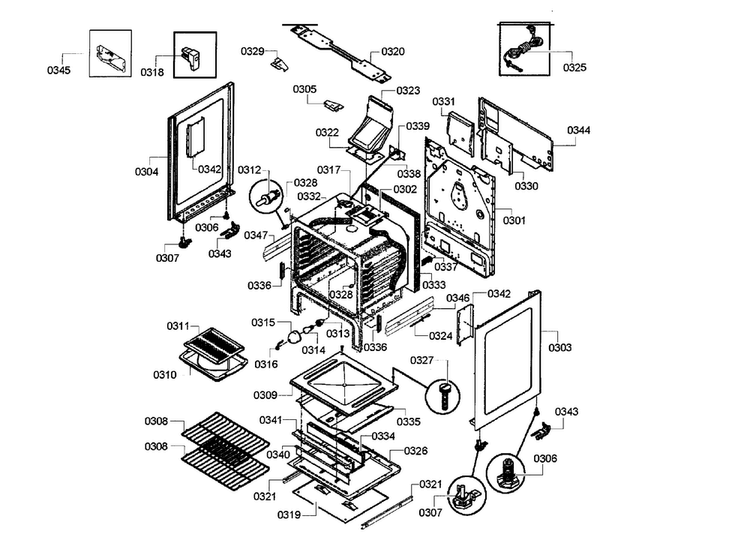 Cavity & Frame Diagram and Parts List for HGS3063UC 09 Bosch Range