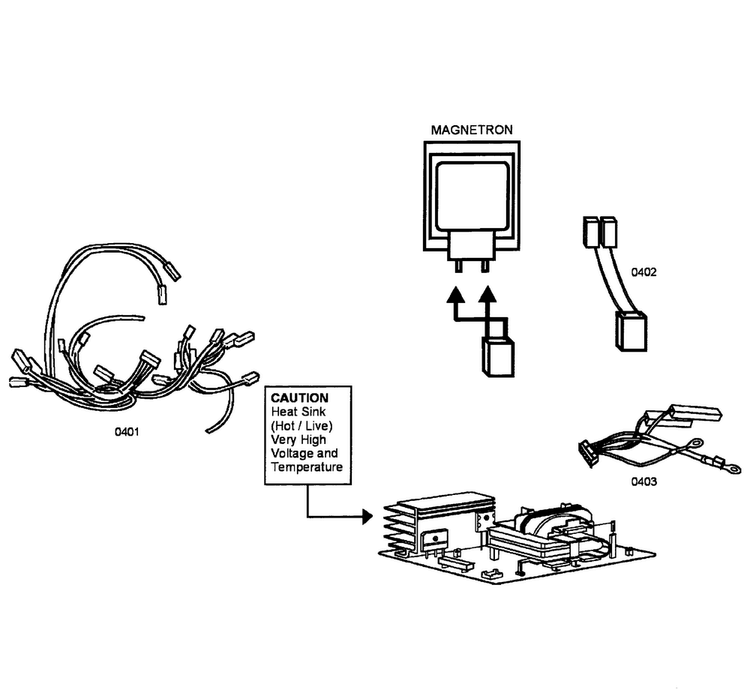 Wiring Diagram and Parts List for MBESLFTD 01 Thermador Microwave