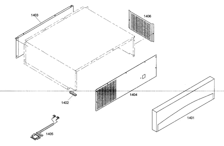 Top Grille Diagram and Parts List for KBUDT4865E 01 Thermador Refrigerator