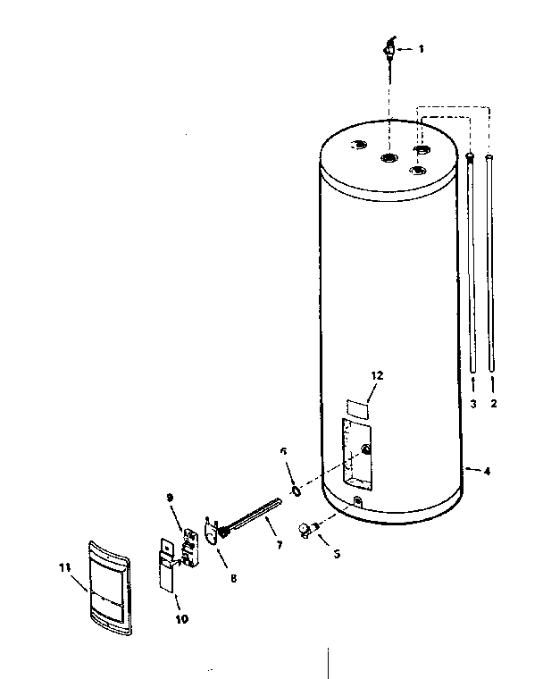 Replacement Parts Diagram and Parts List for 153313270  Kenmore Water Heater