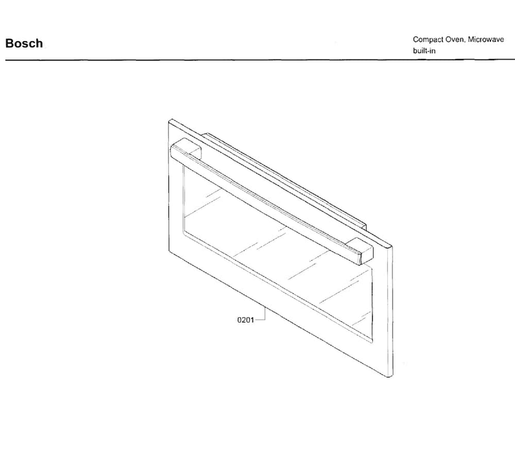 Door Diagram and Parts List for HMB50162UC 01 Bosch Microwave