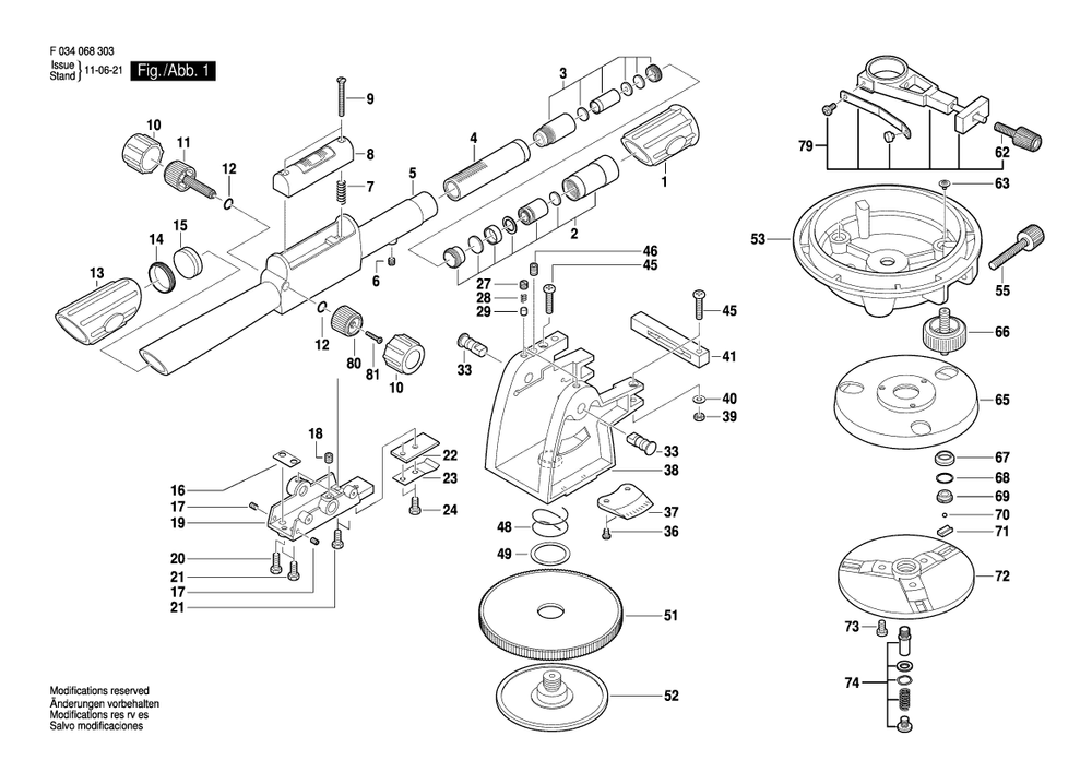 Diagram Diagram and Parts List for 54-136N F 034 068 303 Bosch Laser Level