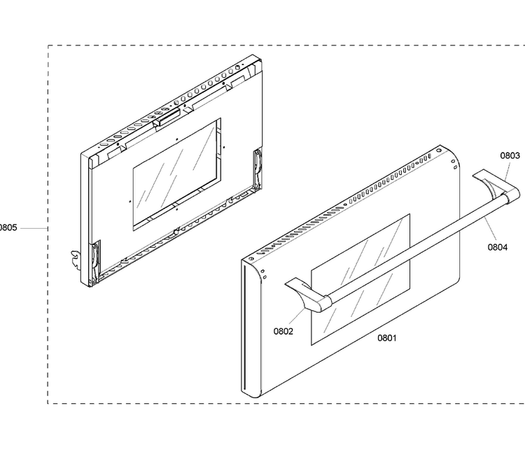 Door Assy Diagram and Parts List for PD366BS 08 Thermador Range