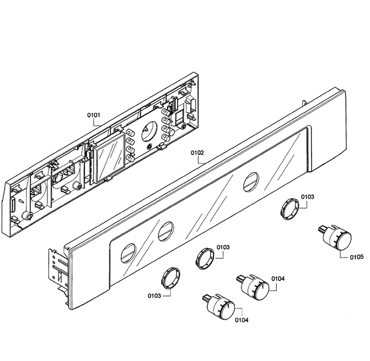 Control Panel Diagram and Parts List for HBN5650UC 10 Bosch Wall Oven