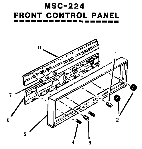 Front Control Panel Diagram and Parts List for MSC124  Thermador Range