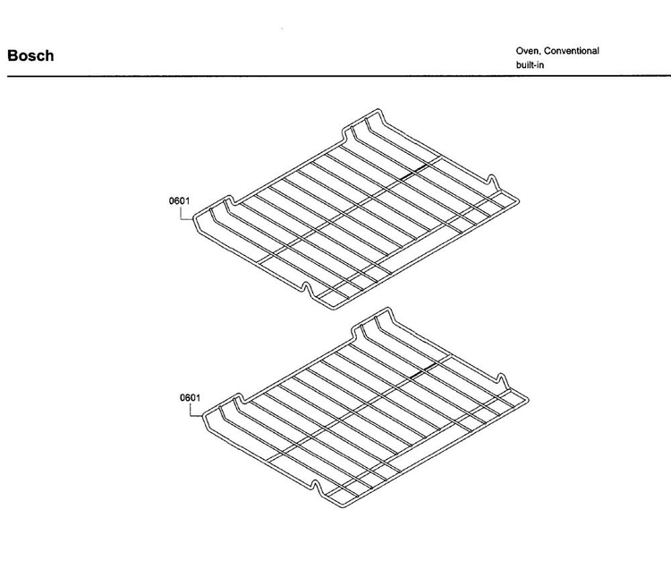 Rack Diagram and Parts List for HBN5451UC 03 Bosch Wall Oven