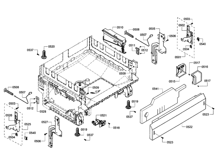Base Diagram and Parts List for SHX3AR76UC 14 Bosch Dishwasher