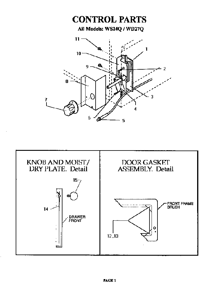 Control Diagram and Parts List for WD27QB  Thermador Warming Drawer
