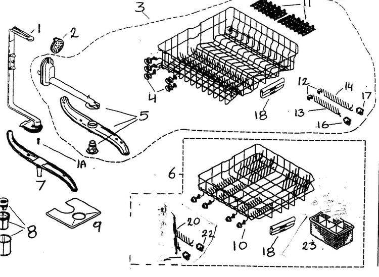 Racks Diagram and Parts List for SHX46A05UC 14 Bosch Dishwasher