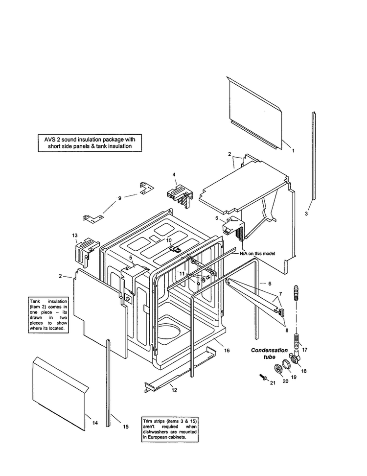 Tank Assembly Diagram and Parts List for SHX46B02UC 14 Bosch Dishwasher