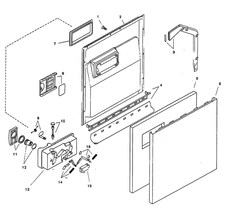 Door Assy Diagram and Parts List for SHU3305UC 11 Bosch Dishwasher