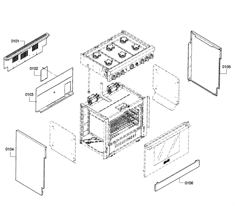 Main Assy Diagram and Parts List for PRD366GHC 08 Thermador Range