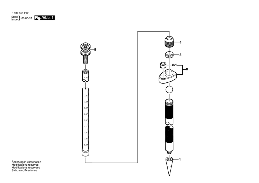 Diagram Diagram and Parts List for 4209MA F 034 056 202 Bosch Tool Stand & Cart