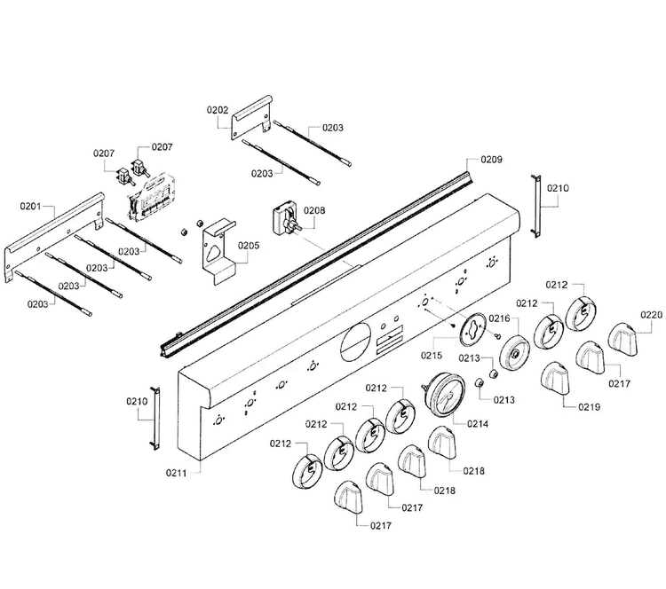 Control Panel Diagram and Parts List for PRG366JG 03 Thermador Range