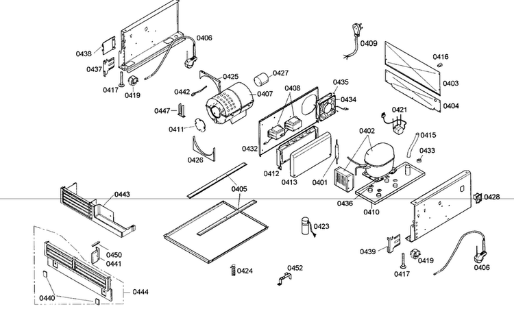 Compressor Diagram and Parts List for T24IW50NSP-07  Thermador Wine and Beverage Cooler