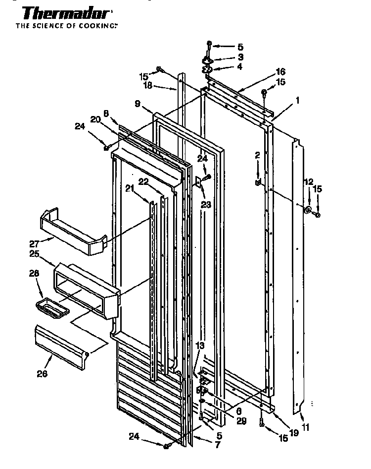 Series 05 Tss36qb,-42qb Diagram and Parts List for TSS42QBW  Thermador Refrigerator